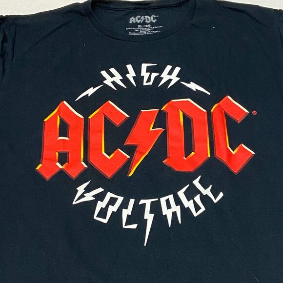 AC/DC High Voltage Graphic Band Tee Shirt Black Short Sleeve Rock Concert Top XL - Picture 7 of 11
